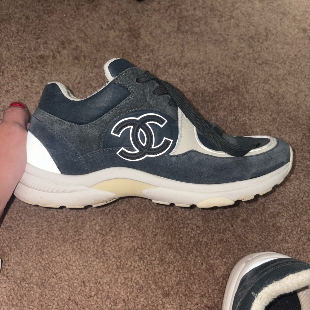 CHANEL Black and White Sneakers